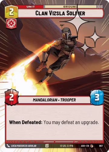 Clan Vizsla Soldier (Hyperspace Foil) (667), Ashes of the Empire — Star Wars card price