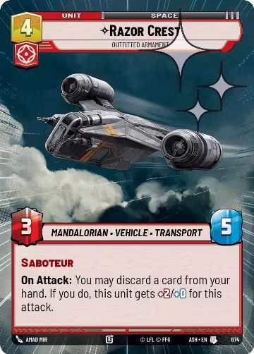Razor Crest - Outfitted Armament (Hyperspace Foil) (674), Ashes of the Empire — Star Wars card price