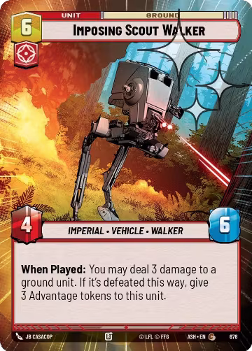 Imposing Scout Walker (Hyperspace Foil) (678), Ashes of the Empire — Star Wars card price