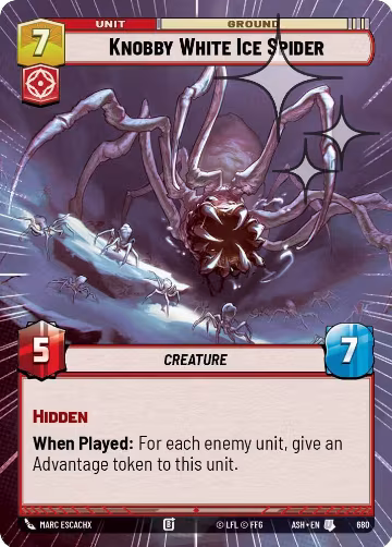 Knobby White Ice Spider (Hyperspace Foil) (680), Ashes of the Empire — Star Wars card price
