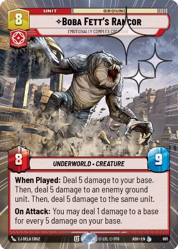 Boba Fett's Rancor - Emotionally Complex Creature (Hyperspace Foil) (681), Ashes of the Empire — Star Wars card price