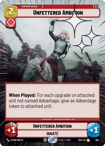 Unfettered Ambition (Hyperspace Foil) (684), Ashes of the Empire — Star Wars card price