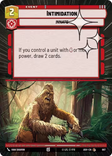 Intimidation (Hyperspace Foil) (687), Ashes of the Empire — Star Wars card price