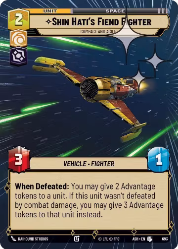Shin Hati's Fiend Fighter - Compact and Agile (Hyperspace Foil) (693), Ashes of the Empire — Star Wars card price