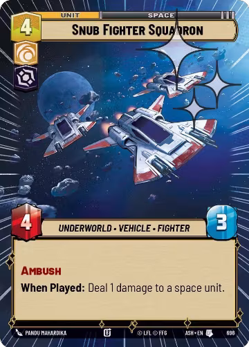 Snub Fighter Squadron (Hyperspace Foil) (696), Ashes of the Empire — Star Wars card price