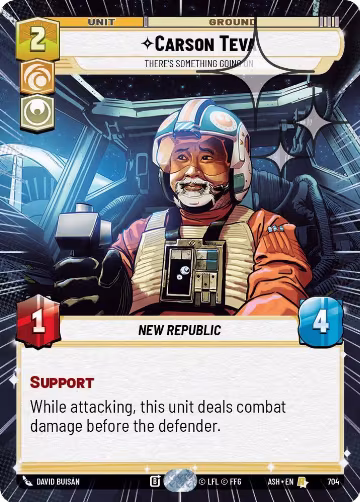 Carson Teva - There's Something Going On (Hyperspace Foil) (704), Ashes of the Empire — Star Wars card price