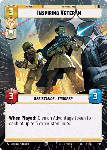 Inspiring Veteran (Hyperspace Foil) (707), Ashes of the Empire — Star Wars card price