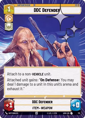 DDC Defender (Hyperspace Foil) (712), Ashes of the Empire — Star Wars card price
