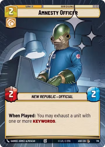 Amnesty Officer (Hyperspace Foil) (716), Ashes of the Empire — Star Wars card price