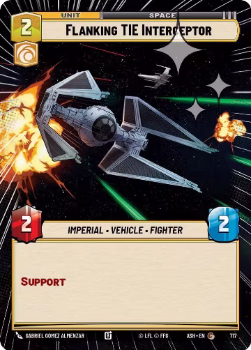 Flanking TIE Interceptor (Hyperspace Foil) (717), Ashes of the Empire — Star Wars card price