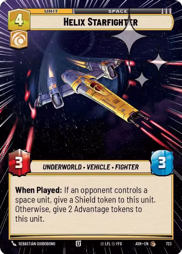 Helix Starfighter (Hyperspace Foil) (723), Ashes of the Empire — Star Wars card price