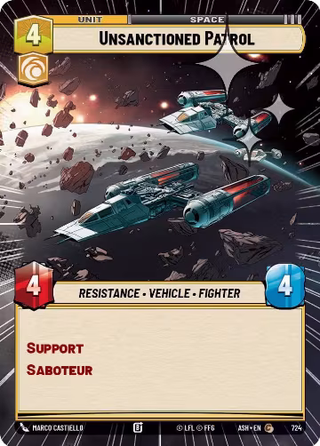 Unsanctioned Patrol (Hyperspace Foil) (724), Ashes of the Empire — Star Wars card price