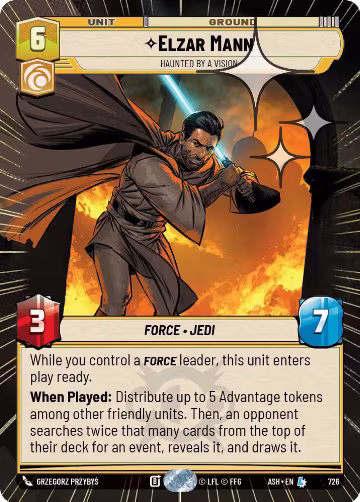 Elzar Mann - Haunted by a Vision (Hyperspace Foil) (726), Ashes of the Empire — Star Wars card price