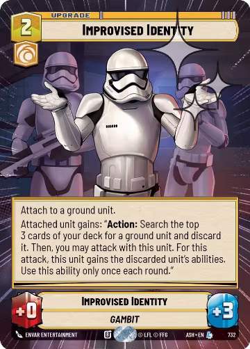 Improvised Identity (Hyperspace Foil) (732), Ashes of the Empire — Star Wars card price