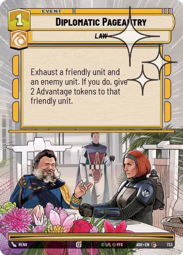 Diplomatic Pageantry (Hyperspace Foil) (733), Ashes of the Empire — Star Wars card price