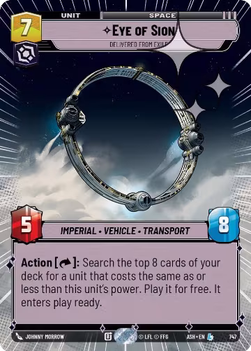 Eye of Sion - Delivered from Exile (Hyperspace Foil) (747), Ashes of the Empire — Star Wars card price
