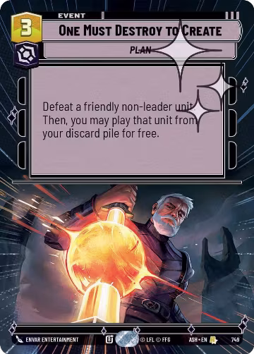 One Must Destroy to Create (Hyperspace Foil) (749), Ashes of the Empire — Star Wars card price