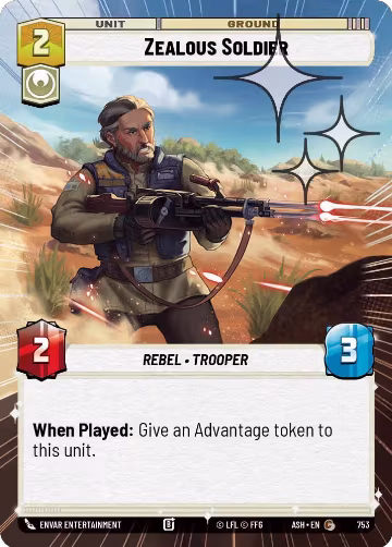 Zealous Soldier (Hyperspace Foil) (753), Ashes of the Empire — Star Wars card price