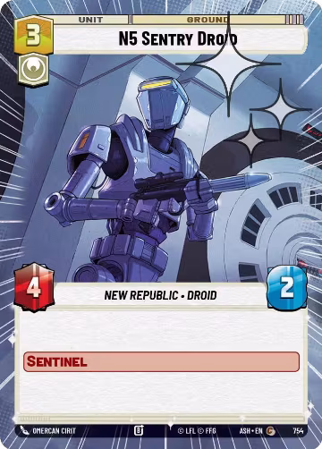 N5 Sentry Droid (Hyperspace Foil) (754), Ashes of the Empire — Star Wars card price