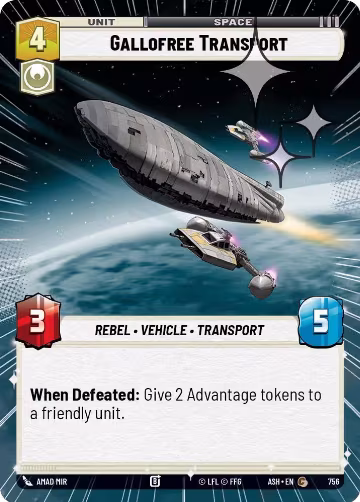 Gallofree Transport (Hyperspace Foil) (756), Ashes of the Empire — Star Wars card price