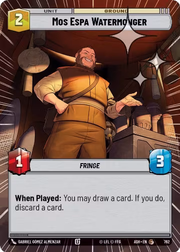 Mos Espa Watermonger (Hyperspace Foil) (762), Ashes of the Empire — Star Wars card price