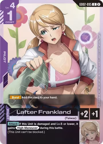 Lafter Frankland (Store Tournament Participation Pack 05) (GD02-095), Gundam Promotional Cards — Gundam card price