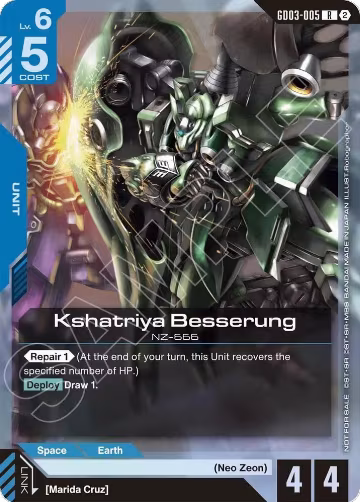 Kshatriya Besserung (Store Tournament Participation Pack 05) (GD03-005), Gundam Promotional Cards — Gundam card price