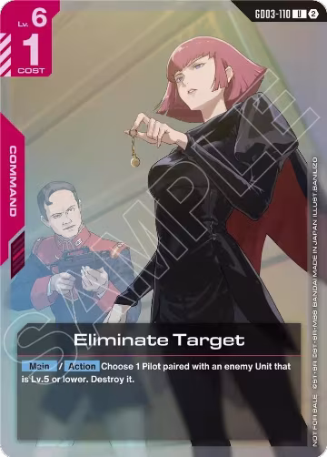 Eliminate Target (Store Tournament Participation Pack 05) (GD03-110), Gundam Promotional Cards — Gundam card price
