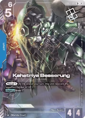 Kshatriya Besserung (Store Tournament Winner Pack 05) (GD03-005), Gundam Promotional Cards — Gundam card price
