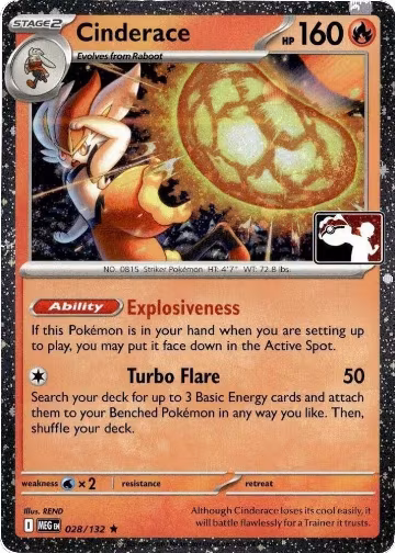 Cinderace - 028/132 (Cosmos Holo) (028/132), Prize Pack Series Cards — Pokémon card price