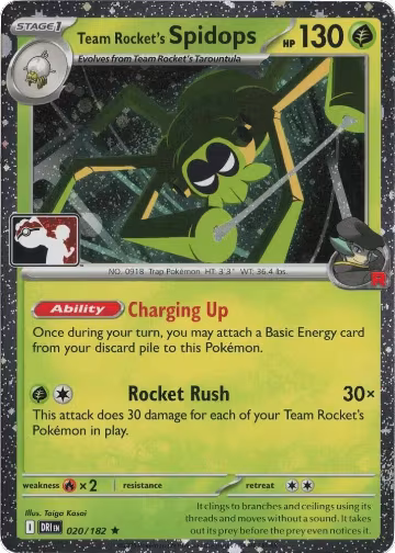 Team Rocket's Spidops - 020/182 (Cosmos Holo) (020/182), Prize Pack Series Cards — Pokémon card price