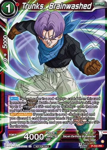 Trunks, Brainwashed (Ultra-Bout Series Tournament Pack Vol.3) (P-741), Tournament Promotion Cards — DB Super card price