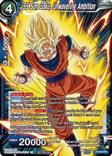 SS Son Goku, Unwavering Ambition (Ultra-Bout Series Tournament Pack Vol.3) (P-744), Tournament Promotion Cards — DB Super card price