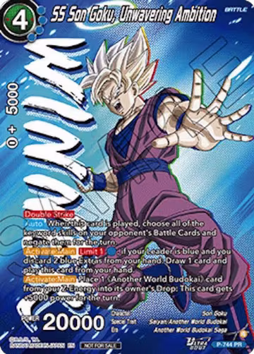 SS Son Goku, Unwavering Ambition (Ultra-Bout Series Tournament Pack Vol.3) (Winner) (P-744), Tournament Promotion Cards — DB Super card price