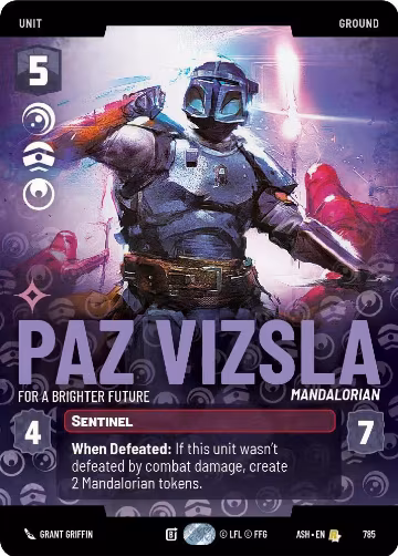 Paz Vizsla - For a Brighter Future (Prestige) (785), Ashes of the Empire — Star Wars card price