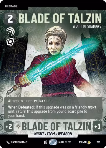 Blade of Talzin - A Gift of Shadows (Prestige) (793), Ashes of the Empire — Star Wars card price