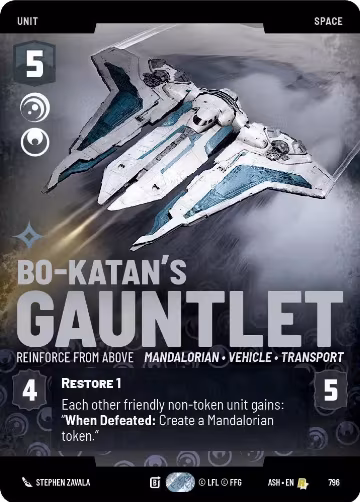Bo-Katan's Gauntlet - Reinforce from Above (Prestige) (796), Ashes of the Empire — Star Wars card price