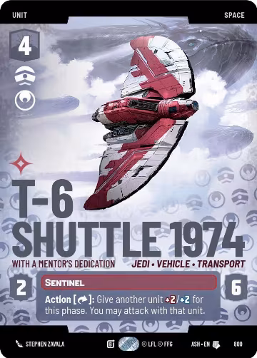 T-6 Shuttle 1974 - With a Mentor's Dedication (Prestige) (800), Ashes of the Empire — Star Wars card price
