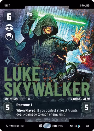 Luke Skywalker - Answering the Call (Prestige) (801), Ashes of the Empire — Star Wars card price