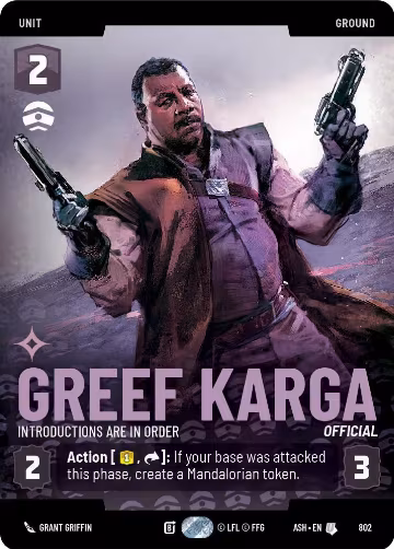 Greef Karga - Introductions are in Order (Prestige) (802), Ashes of the Empire — Star Wars card price