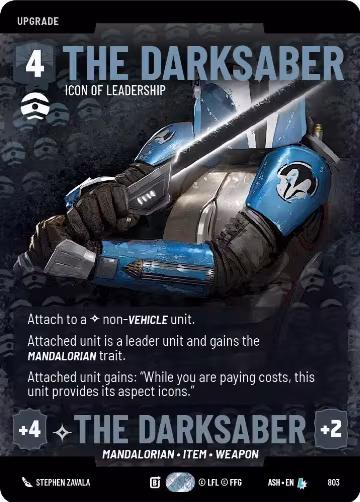 The Darksaber - Icon of Leadership (Prestige) (803), Ashes of the Empire — Star Wars card price