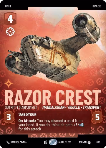 Razor Crest - Outfitted Armament (Prestige) (805), Ashes of the Empire — Star Wars card price