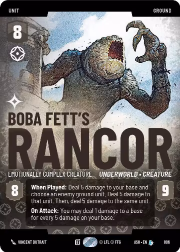 Boba Fett's Rancor - Emotionally Complex Creature (Prestige) (806), Ashes of the Empire — Star Wars card price