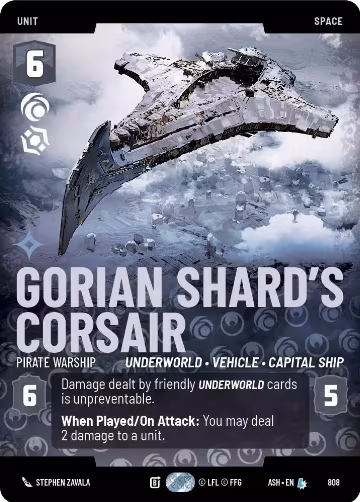 Gorian Shard's Corsair - Pirate Warship (Prestige) (808), Ashes of the Empire — Star Wars card price