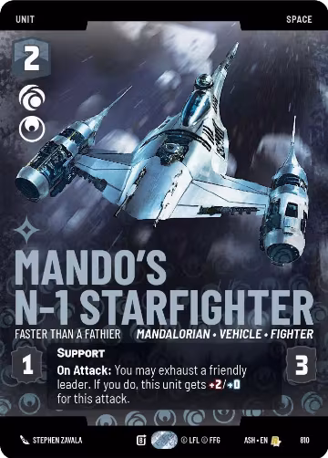 Mando's N-1 Starfighter - Faster than a Fathier (Prestige) (810), Ashes of the Empire — Star Wars card price