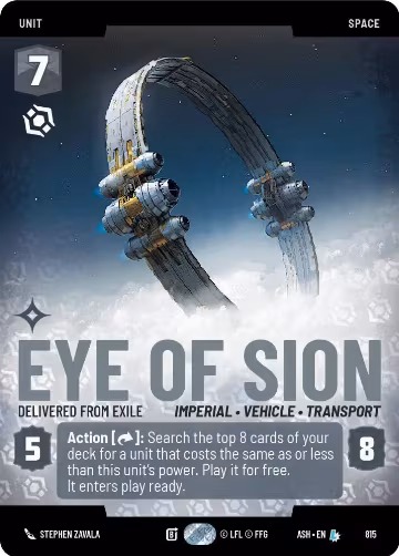 Eye of Sion - Delivered from Exile (Prestige) (815), Ashes of the Empire — Star Wars card price