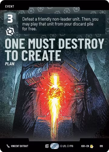 One Must Destroy to Create (Prestige) (816), Ashes of the Empire — Star Wars card price