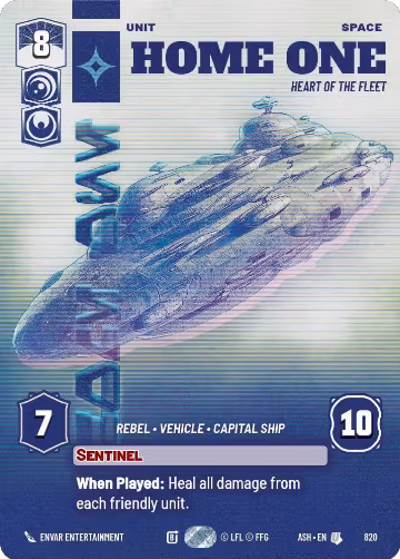 Home One - Heart of the Fleet (Prestige) (820), Ashes of the Empire — Star Wars card price