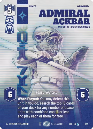 Admiral Ackbar - Assume Attack Coordinates (Prestige) (822), Ashes of the Empire — Star Wars card price