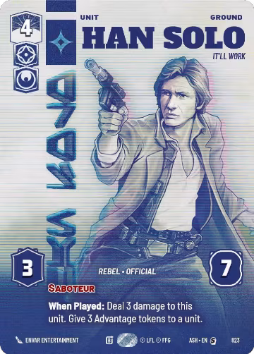 Han Solo - It'll Work (Prestige) (823), Ashes of the Empire — Star Wars card price